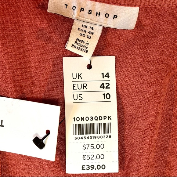 NWT Topshop Tortoise Ring Wrap Dress 10 - Picture 7 of 13